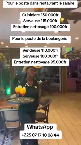 🔥 _ON RECRUTE URGENT_ 🔥 QUE TU SOIT À L'INTÉRIEUR OÙ A L'EXTÉRIEUR DU PAYS SI VRAIMENT TU VEUX TRAVAILLER CONTACT MOI AU NUMÉRO INDIQUÉ CI-DESSOUS  Postes disponibles : ✅ Caissière   ✅ Auxiliaire de pharmacie  ✅ Chauffeur   ✅ Technicien de surface ✅ Nounou ✅ Rayonniste ✅ surveillance vidéo ✅ Vigile de super marcher  ✅ Pompiste  ✅ Gestionnaire de Stock  ✅ Argent de sécurité  NB: LES DOCUMENTS DEMANDÉS  ✅ DIPLÔME  ✅CARTE D'IDENTITÉ  ✅C.V ✅DEUX PHOTO NUMÉRIQUE  ✅FRAIS DE RÉSERVATION 6500F  Intéressé(e)  APPEL MOI AU NUMÉRO CI-DESSOUS?  Contact :      *+225 07 17 10 08 44* WhatsApp : *+225 07 17 10 08 44* Questions ? Écris-moi ! #viral #tiktokindia #tiktokviral #cotedivoire #offredemploi 