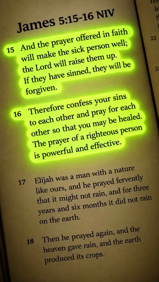 James 5:15-16 (NIV)#creatorsearchinsights #motivationalwordsfromgod #fyp #todayverseforyou #tiktokchristian 