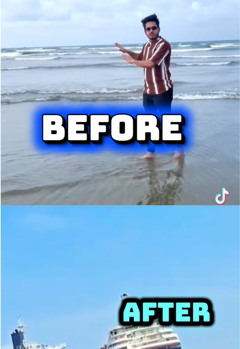 Before and after 🥲👈#sea water back 👈#water #sea #argentine #foryou 
