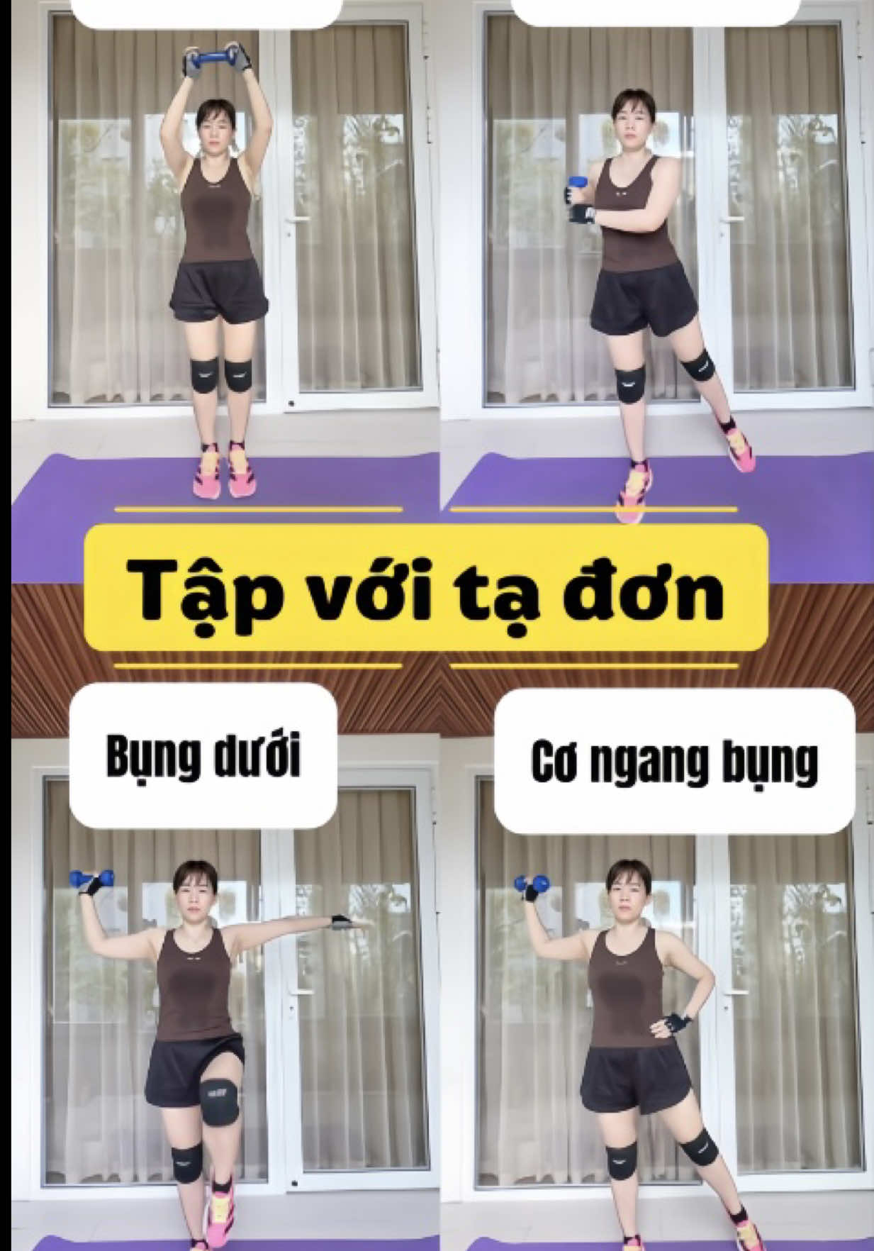 Tập bụng với tạ đơn Mỗi động tác 15cái x 4 hiệp 💪🔥 #giamcan #taptainha #tadon #viral #xuhuong 