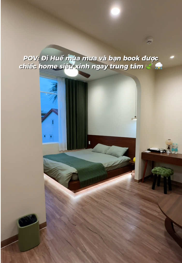 POV: Đi Huế mùa mưa và bạn book được chiếc home siêu xinh ngay trung tâm ⛈️🍃 #hue #homestay #homestayhue #khoinghiep #reviewhue 