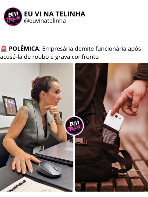 🚨 POLÊMICA: Empresária demite funcionária após acusá-la de roubo e grava confronto Uma empresária gravou o momento em que demitiu uma funcionária após descobrir o que seria um suposto roubo. Durante o confronto, ela questionou: “Quanto você já roubou de mim? Não mente”. (📹/📷) Rep: Redes Sociais
