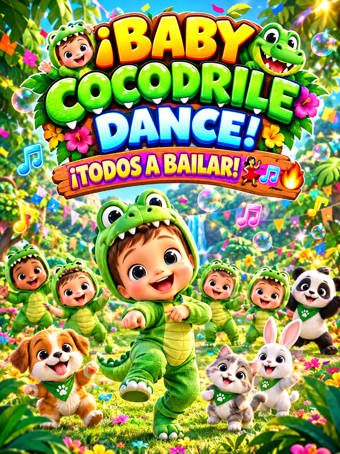¡BABY COCODRILE DANCE! ¡TODOS A BAILAR #cocodrilo #cancionesinfantiles #dibujosanimados #bailesinfantiles #bebes 
