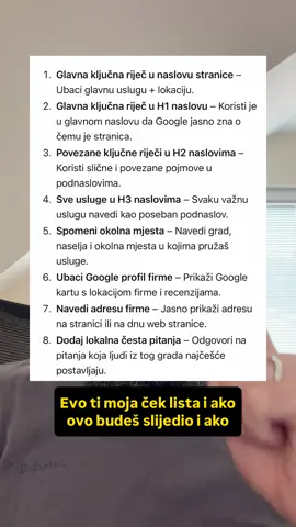 Evo kako da budeš prvi na Google-u kada neko traži tvoju uslugu. Ova check-lista će ti pomoći da što bolje opišeš svoju uslugu i tako budeš relevantniji i za one koji traže tvoju uslugu i za Google.
