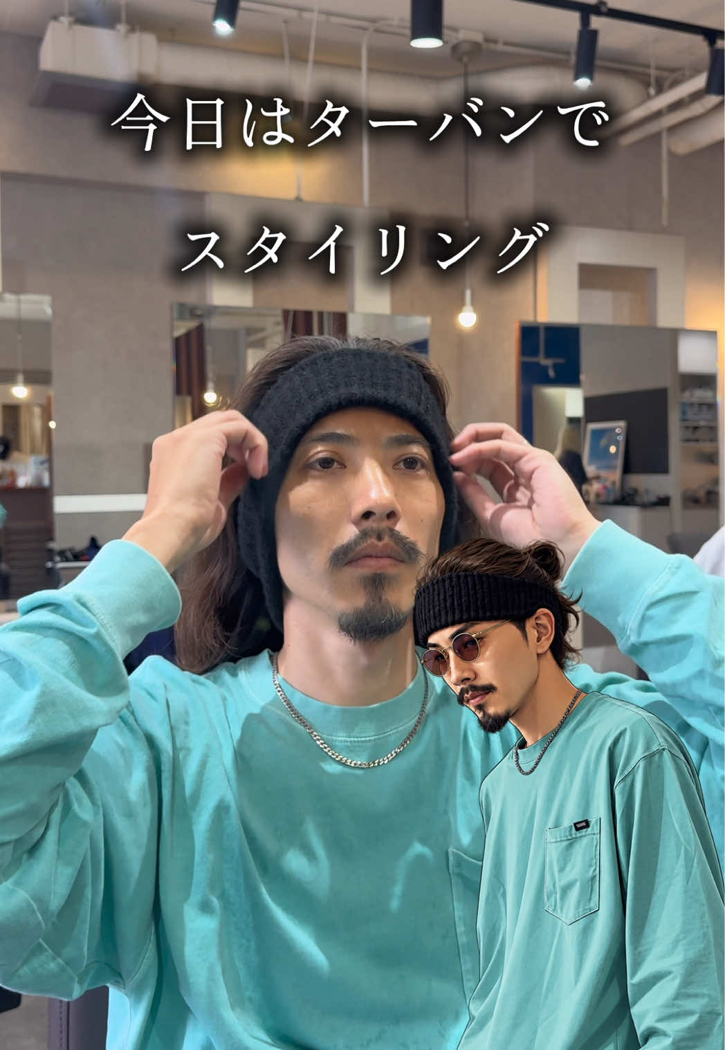 ロン毛はアイテムも使いながら、楽にかつオシャレ楽しんで下さい☺️ #ロン毛 #マンバン #ターバン#topknot 