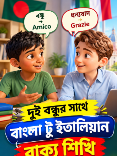 দুই বন্ধুর কথোপকথনের মাধ্যমে খুব সহজে বাংলা থেকে ইতালিয়ান বাক্য গঠন শিখে নিন.... #nazionebditalian #BanglaToItalianLesson #italiano #italianlanguage