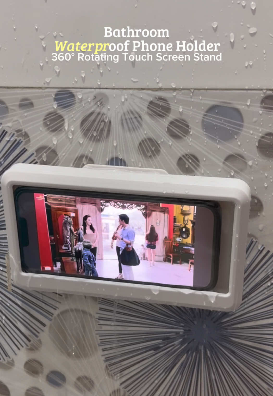 Gusto mong maligo o dumumi pero ayaw mong bitawan ang phone mo. Waterproof phone holder na may 360° rotation, secure mount, at puwedeng gamitin kahit horizontal or vertical! #PhoneHolder #WaterproofPhoneHolder #BathroomEssentials #ShowerPhoneHolder #PhoneStand     
