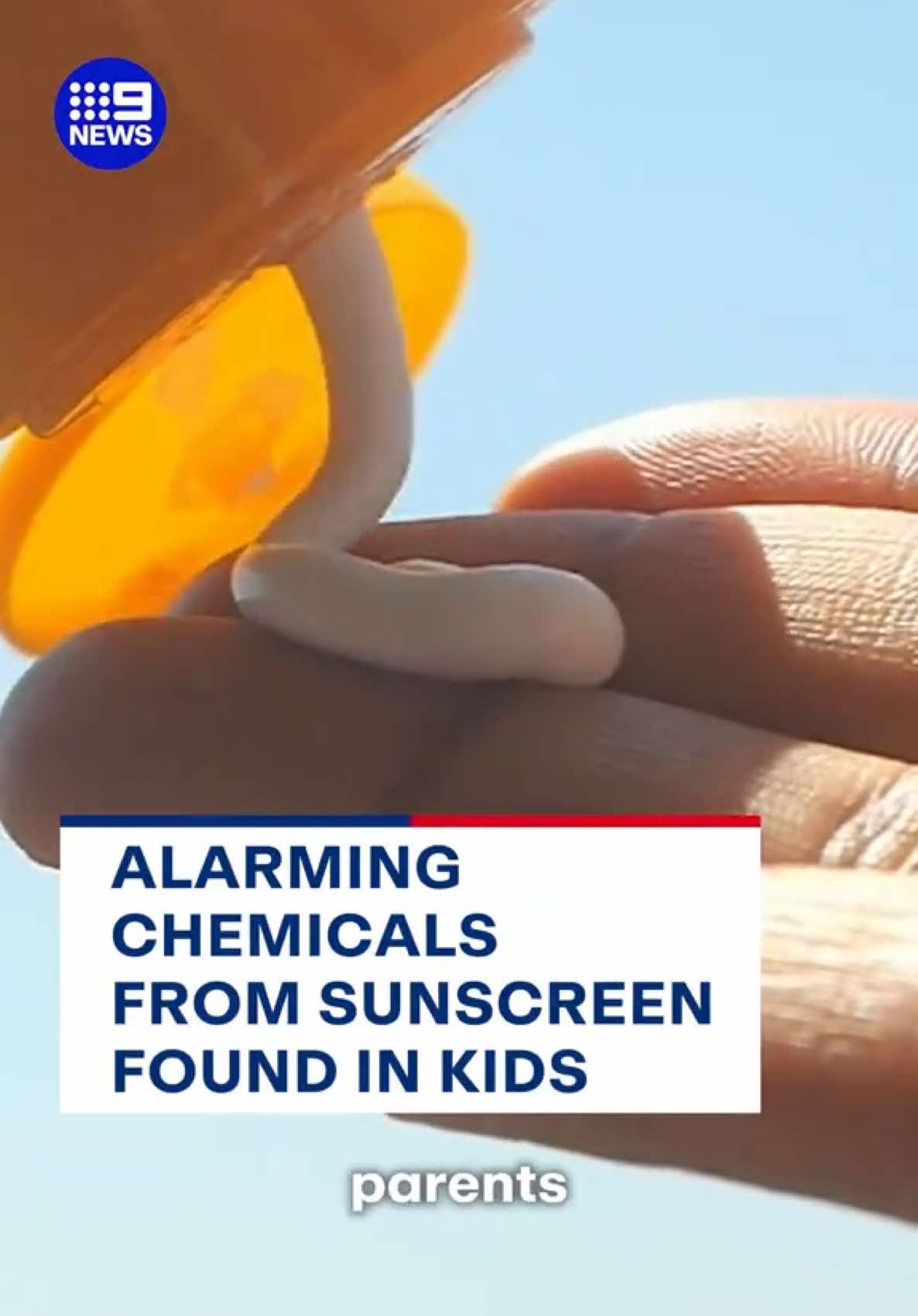A new study has revealed that sunscreen on children could be harmful, due to a hormone-disrupting chemical. #9News