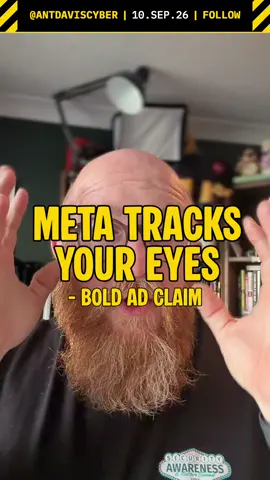 Your phone tracks your eyes. Meta doesn't get it. Quick debunk of an ad going round right now that would like you to shift your phone! #cybersecurity #privacy #iphone #instagram #meta