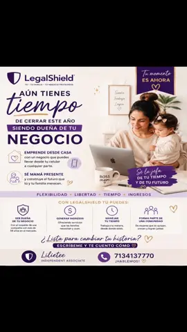 Te gustaría construir una fuente de ingresos desde casa y tener más flexibilidad para estar con tu familia? 💻❤️ Estoy construyendo una oportunidad de negocio con LegalShield y quiero conectar con mujeres que estén buscando una alternativa para generar ingresos, aprender algo nuevo y crecer a su propio ritmo. No necesitas tener experiencia previa. Si quieres conocer cómo funciona, comenta “INFO” o escríbeme por mensaje privado. 👇🏽 #legalshield #OportunidadDeNegocio #NegocioDesdeCasa #mujeresemprendedoras💜 