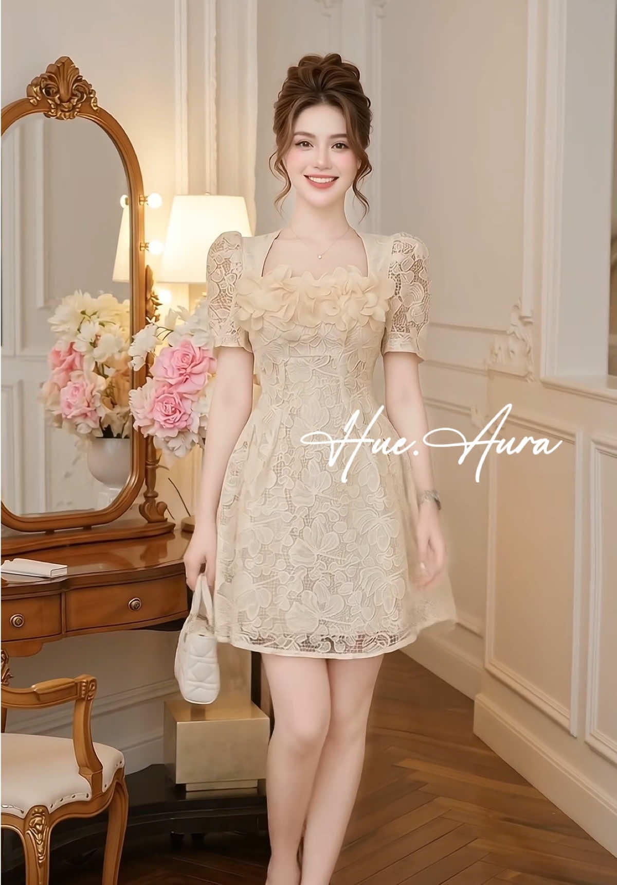 Đầm Nori Dáng Xoè Cổ Vuông Đính Hoa Váy Tiểu Thư Sang Chảnh Nữ Tính Váy Đi Tiệc Đi Chơi Tôn Dáng Vải Tafta Cao Cấp #xuhuong #vaydep #vaythietke #vayxinhmoingay #vayxinh 