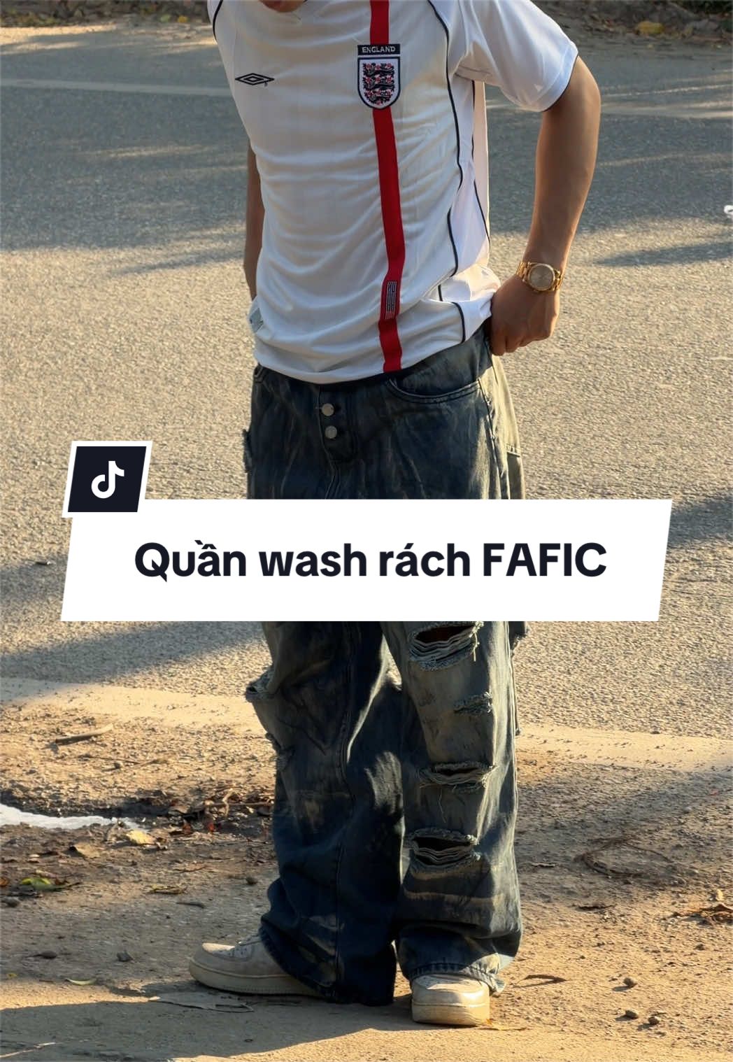 Quần wash rách streetwear form ống rộng FAFIC #fafic #quanongrong #jeanswash #streetwear #phoidonam 