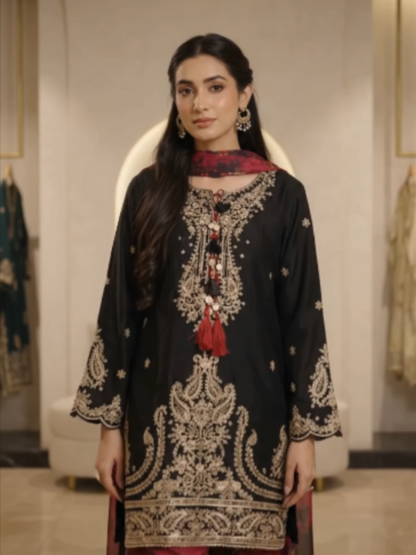 This Farshi beauty is now 25% OFF. ✨ Lureza Farshi Set Rs. 12,500 → Rs. 9,375 Elegant detailing, a graceful Farshi silhouette and a look made for your next occasion. 🛍️ Shop the exact dress through the link https://syrasatelier.com/products/lureza-farshi-set Nationwide Delivery | COD Available | Parcel Open Allowed #SyrasAtelier #Lureza #LurezaFarshiSet #FarshiSet #PakistaniFashion #PakistaniClothing #LawnFashion #EndOfSeasonSale #FashionSale #PakistaniLawn