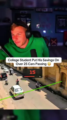 College Student Put His Savings On Over 25 Cars Passing 😳 #kickstreaming 