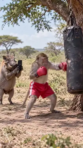🙈 “Oops… I accidentally kicked the lion in the head! 😂🦁🐒”  #Monkey #lion #comedy #funnyanimals #wildlife 