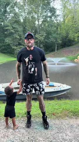We got a new toy for the pond. #marriedlife #couples #interracialcoulple #wv 