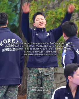 our dearest hoshi🥺 this must be so hard for him as he loves taekwando and dancing so much😔💔 #hoshi #horanghae #kwonsoonyoung #caratfyp #4u 