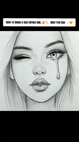 How to Draw a Sad Crying Girl 😢✏️ | Step-by-Step Pencil Sketch Tutorial 🎨💧 #DrawingTutorial #PencilSketch #CryingGirl #SadGirl #HowToDraw 