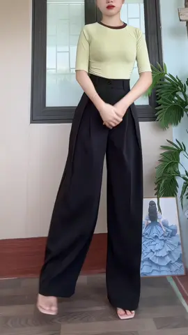 Quần ống rộng ly V 1 khuy #quanongrong #xuhuong 