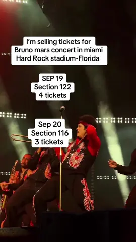 Please send me a direct message if interested🇺🇸 #theromantictour #brunomarsconcert #miami #hardrockstadium #brunomars 