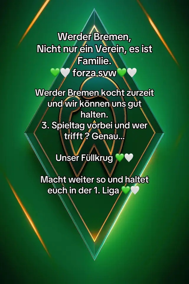 Mein Herz schlägt grün-weiß  Jedesmal im Stadion zu spielen ob Männer oder Frauen jedes Mal wird die Seele aus dem Leib geschrien um zu zeigen  Ich bin ein Teil!  Ein Teil einer großen Gemeinschaft die alle das selbe Ziel verfolgen 💚🤍