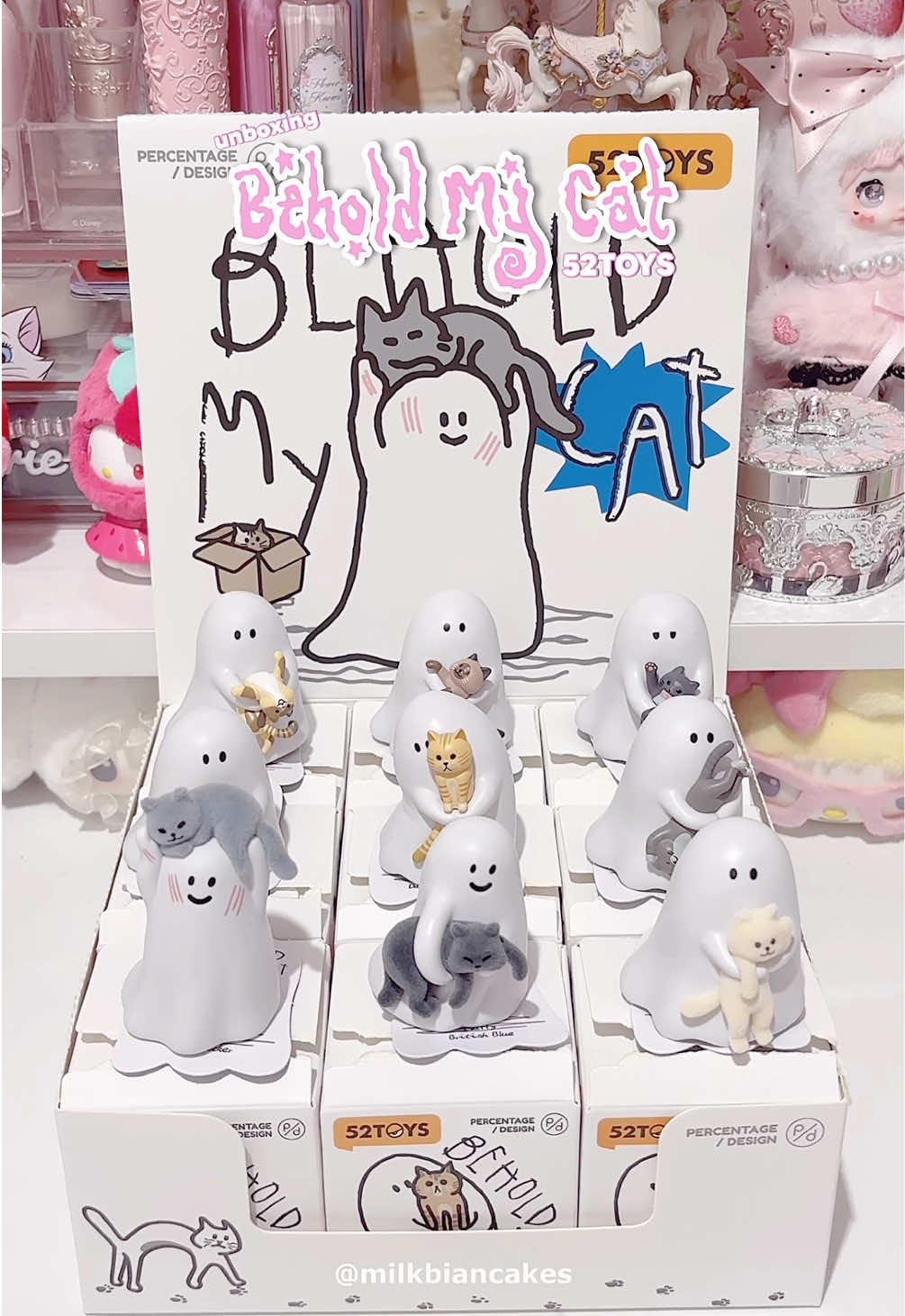 👻🐱 a ghost holding a cat??? excuse me??? this is TOO CUTE 😭💗 Meet the 52TOYS Ghody Cat Series: Behold My Cat 👻🐾✨ featuring 9 unique figures of the cutest little ghosts with their cats!  #cat #halloween2026 #ghost #blindbox #fypシ 
