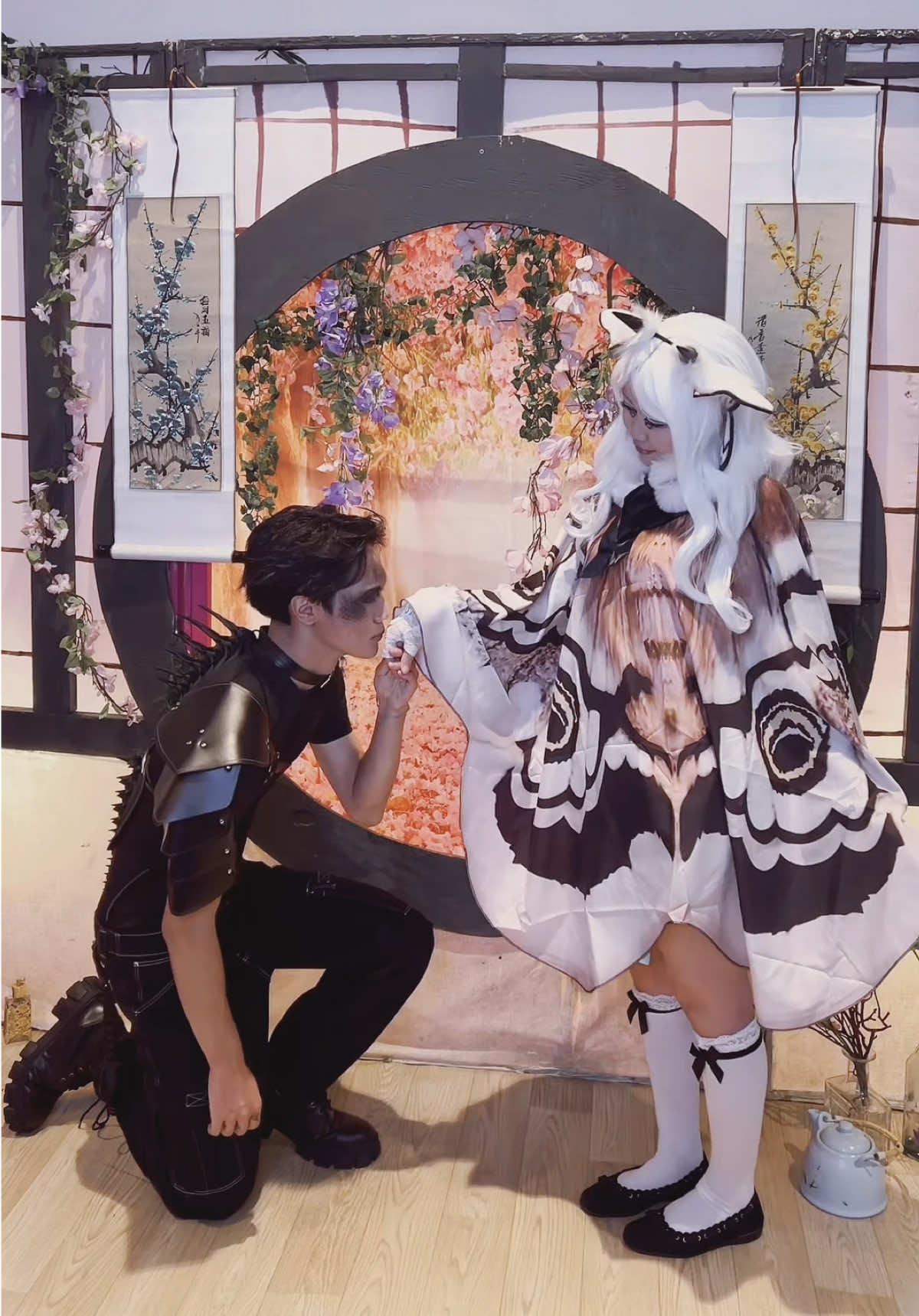 This song is about them.. cowboys are down to earth while angels are up high 🪽godzilla and mothra forever 🖤🩵 #godzilla #mothra #cosplay #cowboysandangels #couplegoals 