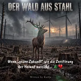 Ein Wald aus Stahl. Kalte Rotoren, wo eigentlich Blätter rauschen sollten, und Glas auf den Wiesen. Hört rein und schreibt mir eure ehrliche Meinung in die Kommentare.#newsong #emotional #natur #klima #politik 