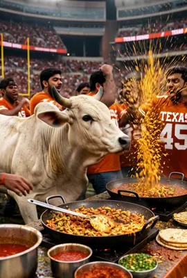 Texas football. Street kitchen. Cow pies in the student section. Hook ’em 😭 #Longhorns #TexasFootball #NoShowerNation #DarkHumor #POV  