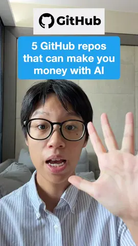 These 5 open-source AI tools could become your next income stream 👀 From AI avatars to automated videos, coding services, marketing, and digital products—which one would you try first? #AITools #GitHub #MakeMoneyWithAI #OpenSource #SoloBuilder #AIEntrepreneur