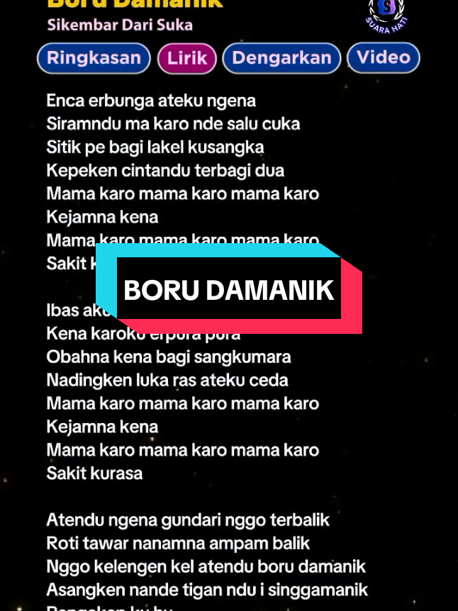 Boru Damanik - Sikembar Dari Suka #liriklagu  #liriklagubatak  #lagubatak  #lagukaro  #kalakkaro  #bataktiktok  #kalakkarotiktok  #fypシ゚ 
