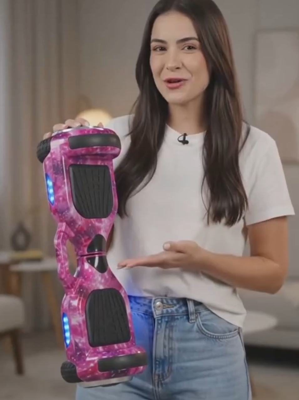 Skate elétrico infantil bateria de grande capacidade LED Bluetooth de 6,5 polegadas.  Código do produto com desconto esta nos comentários,copie e busque no seu app da Shopee! #overboard 