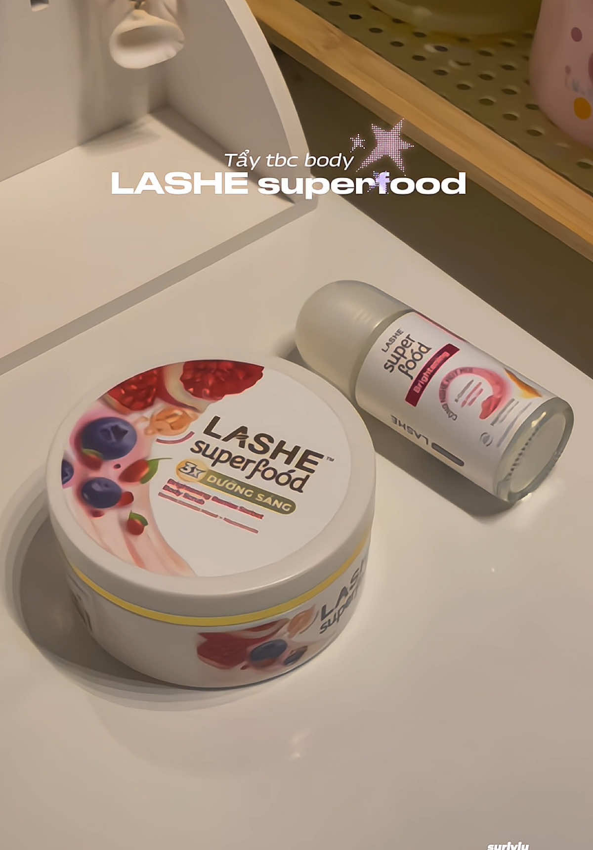 Em tẩy tbc LASHE superfood xài thích lắm í 🫐🍇 #LASHESUPERFOOD #kemtuyettaytebaochet #duongtrang #niacinamide #viral 