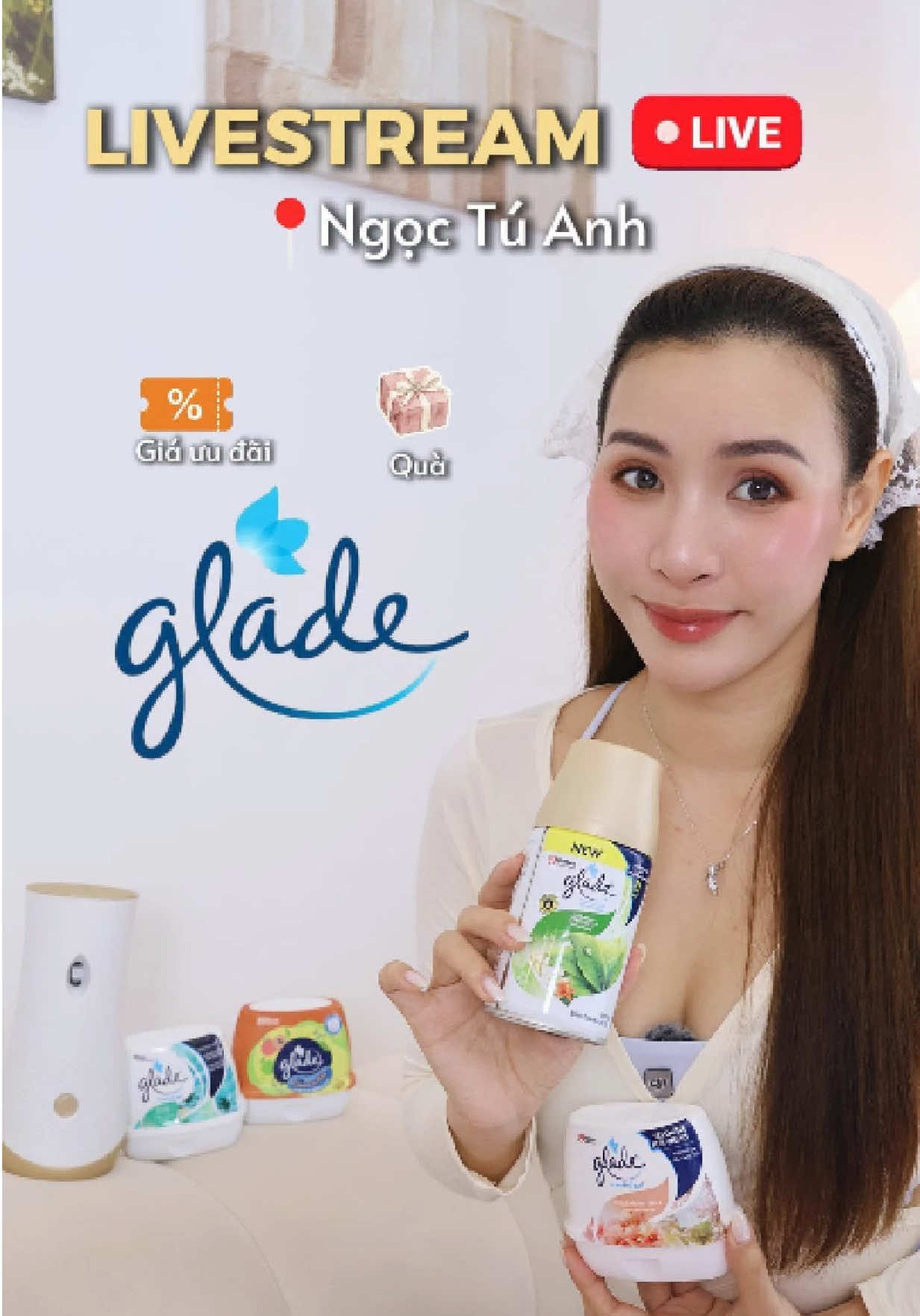 Tú Anh không chịu nổi nhà hông thơm🤭🫰🏻Nên nhà Tú Anh luôn có glade🍃Và glade có trên live của Tú Anh nhen✨#glade #livestream #ngoctuanh #homecare #dogiadung 