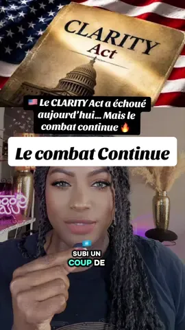 🚨 BREAKING CRYPTO ! Le CLARITY Act vient de subir un sérieux coup de frein au Sénat américain. 🇺🇸 ❌ Le vote n’a pas atteint les 60 voix nécessaires pour faire avancer le projet de loi. Mais attention… 👀 Cela ne signifie pas forcément que le CLARITY Act est définitivement enterré. 🇺🇸 Les États-Unis continuent de débattre des règles qui pourraient définir l’avenir du marché crypto. Alors, la question est simple : 📉 Retard temporaire… ou véritable signal bearish pour la crypto ? 💬 Dis-moi ton avis en commentaire : BULLISH ou BEARISH ? 🔔 Abonne-toi pour suivre les prochaines actus crypto. Si tu veux, je peux aussi te faire une version 30 secondes, avec un hook ultra-fort dès la première seconde.
