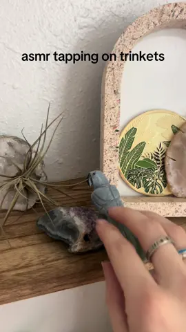 ASMR low quality tapping on trinkets on my shelf 🌿☀️#asmr #trinkets #crystals #crystalasmr 