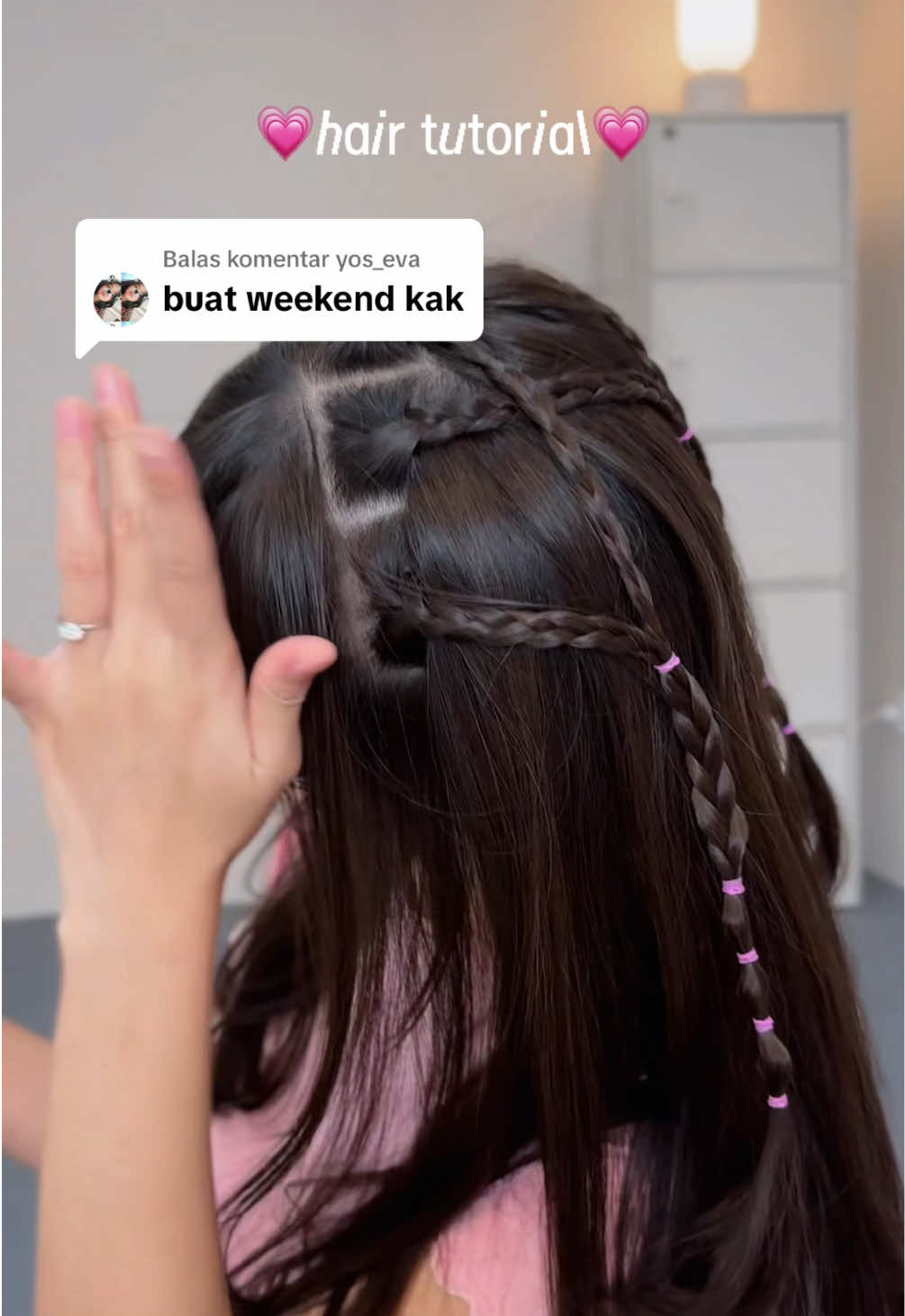 Membalas @yos_eva ikat rambut buat weekend SAVE dulu💗 #hairstyle #hairdo #hairtutorial 