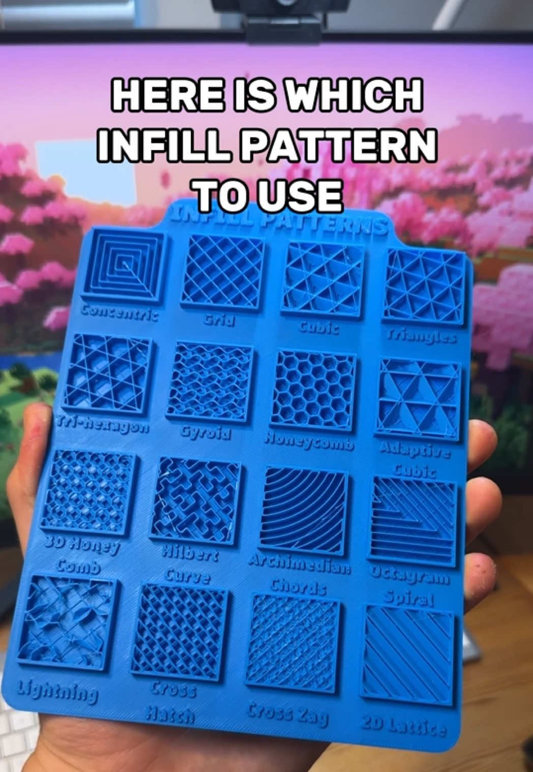 When to use which infill pattern in 3d printing #3dprinting #3dprint #3d #bambulab 