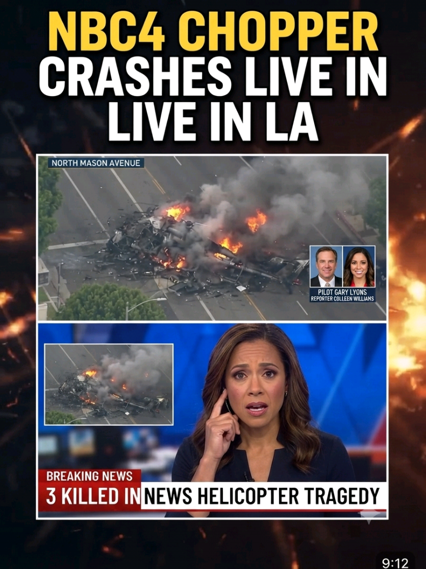 🚨 NBC4’S OWN NEWS HELICOPTER CRASHED WHILE COVERING ANOTHER CRASH — LIVE ON AIR! #NBC4#NewsChopper4#HelicopterCrash#LosAngeles#aviationnews 