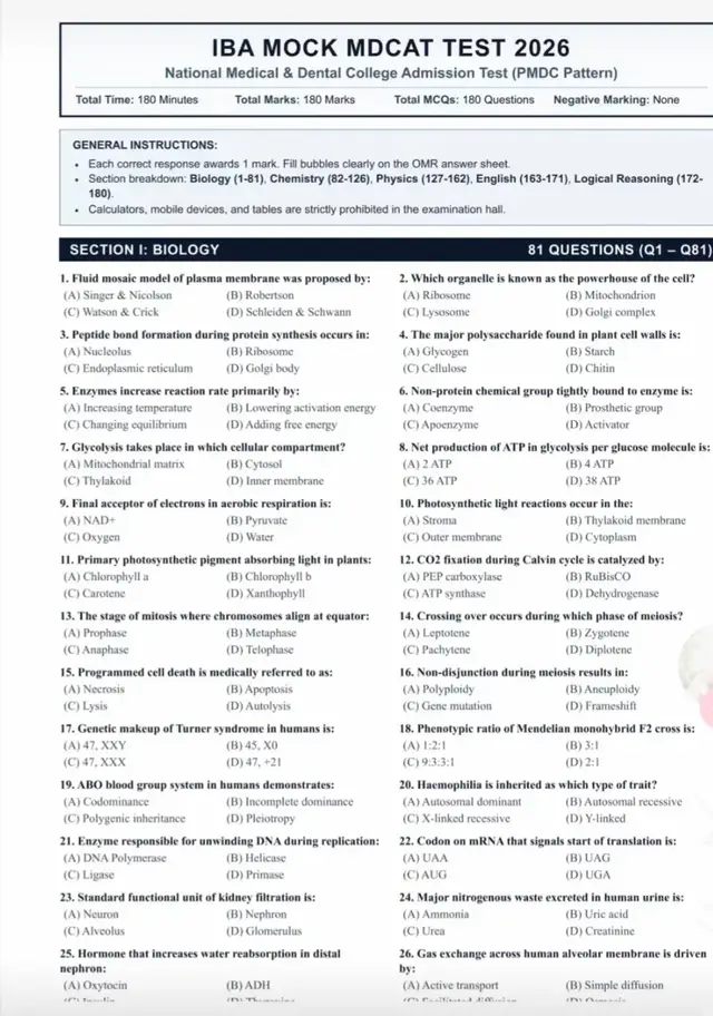 #MDCAT2026 #MDCATMCQs #MDCATPreparation #MDCATPakistan #BiologyMCQs 