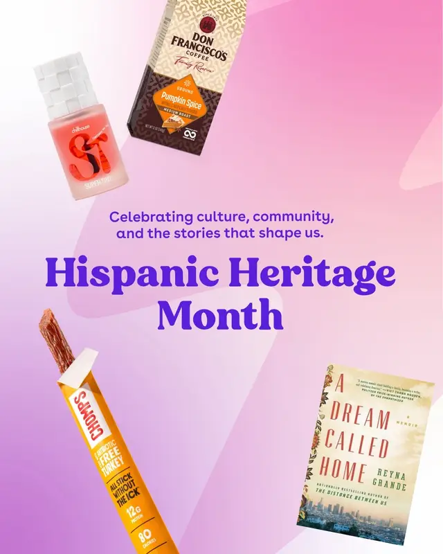 this month, and always, we celebrate the culture, stories + communities that continue to inspire and shape us. we’re sharing a few resources to explore, organizations + brands to support and books to add to your radar. what should we tap into? drop your favorite Hispanic and Latine creators, brands, authors + organizations below ↓
