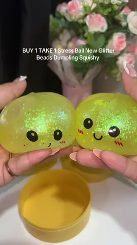 BUY 1 TAKE 1 Stress Ball New Glitter Beads Dumpling Squishy #dumplings #squishy #squishydumplings #stressball #fyp 