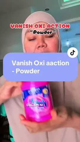 Vanish Oxi Action Powder – Serbuk Penghilang Kotoran Vanish Oxi Action Powder ialah serbuk pencuci pakaian yang membantu menghilangkan kotoran degil dan kesan kotoran harian pada pakaian. Sesuai digunakan untuk membantu menyerikan semula pakaian dan menjaga kebersihan fabrik. #vanish #vanishoxiaction #vanishpowder #vanishpowderstainremover #vanishspray @Vanish MY 