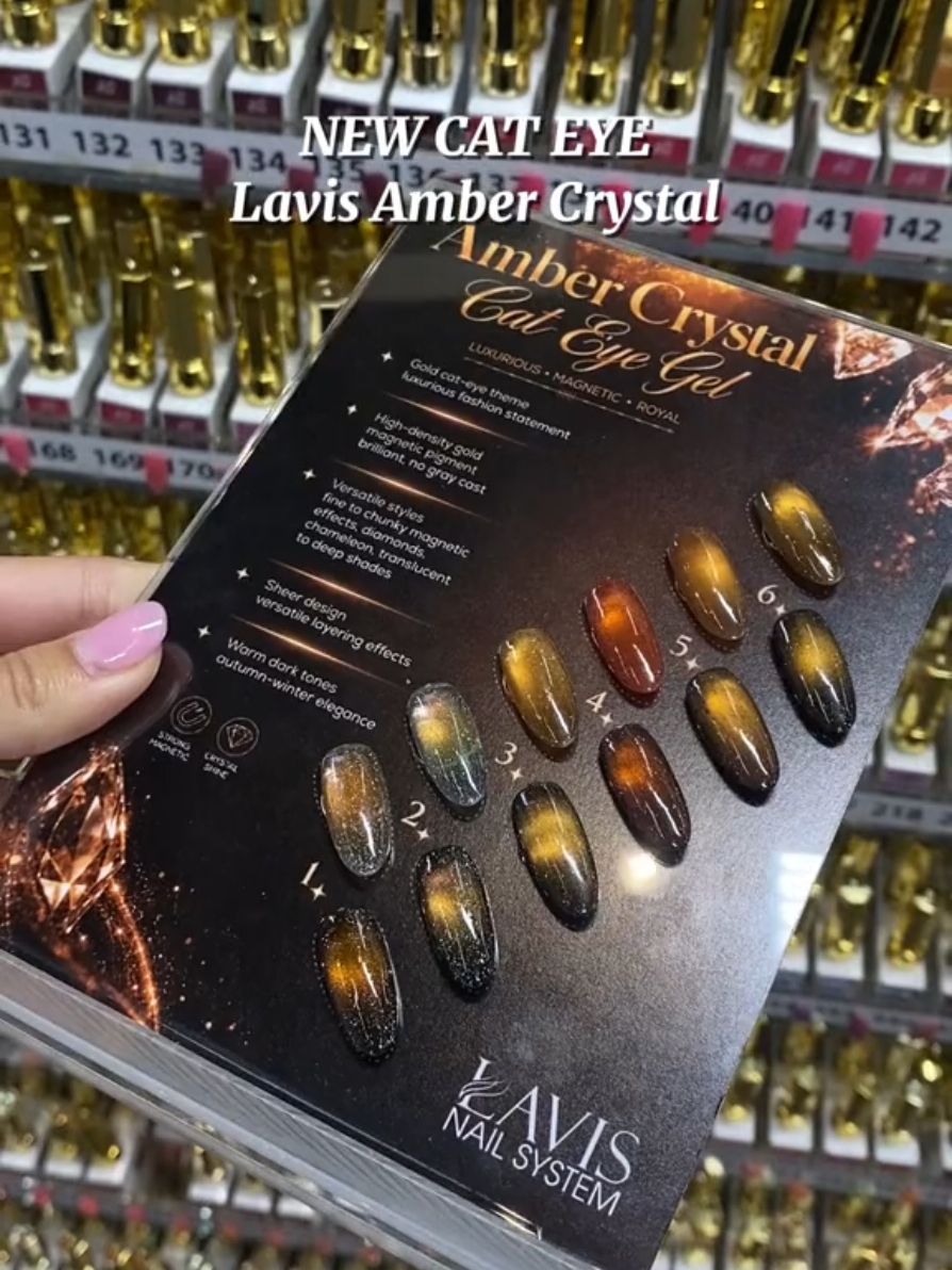 LAVIS Amber Crystal Cat Eye Collection -Lavis’s new cat eye collection has the perfect shades for this fall 🤩 check it out in our store or on our online shop 💞 #lavisnails #ambergel #ambernails #cateye #gelpolish #nailsupply #nailart #cateyegel 