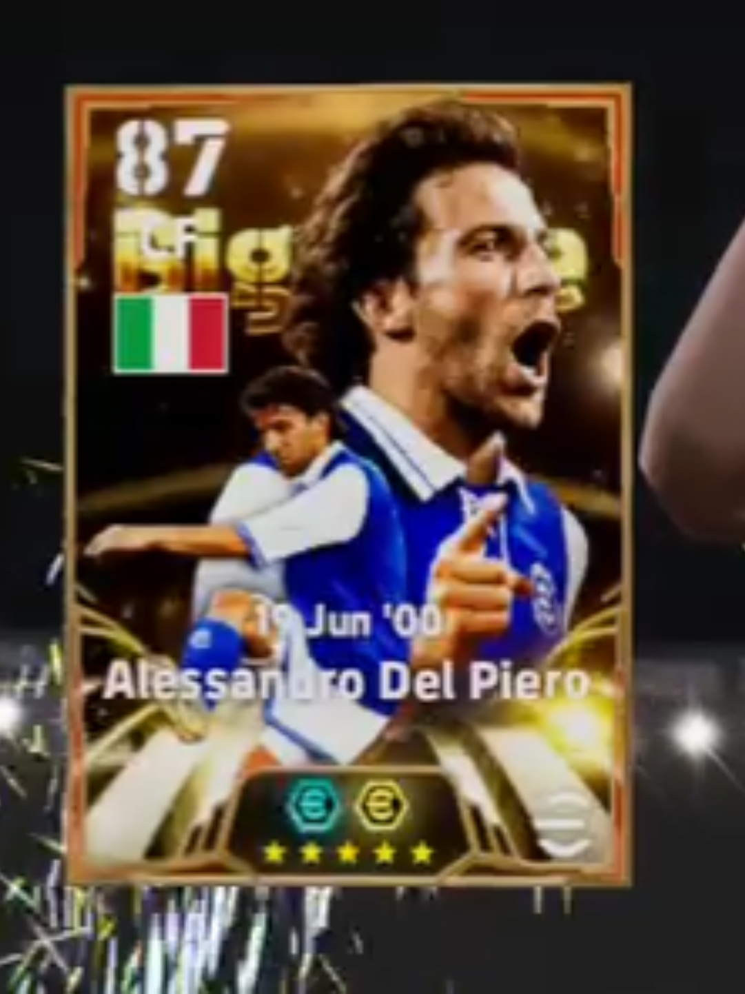 Black animation in Del piero box. #gaming #efootball #trick #packopening 