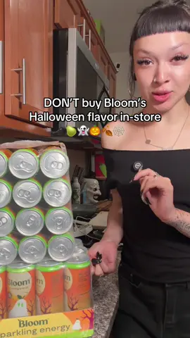 Bloom’s limited-edition Halloween flavor is too good 🎃👀 but don’t overpay for it in-store 😭 #bloom #bloomenergy #bloomnutrition #bloompearscare 