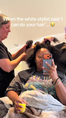 POV: I let white people do my thick curly hair and they ATE 😭😭 detangled, blow dried AND straightened it with ZERO pain and ZERO attitude 😂👏🏾 I was not prepared… they can take my money EVERY TIME 🤏🏽🤏🏽🤏🏽🤏🏽🤏🏽🤏🏽🤏🏽 #torontobeauty #blackhair #blackhairtiktok #hairtok #fyp 