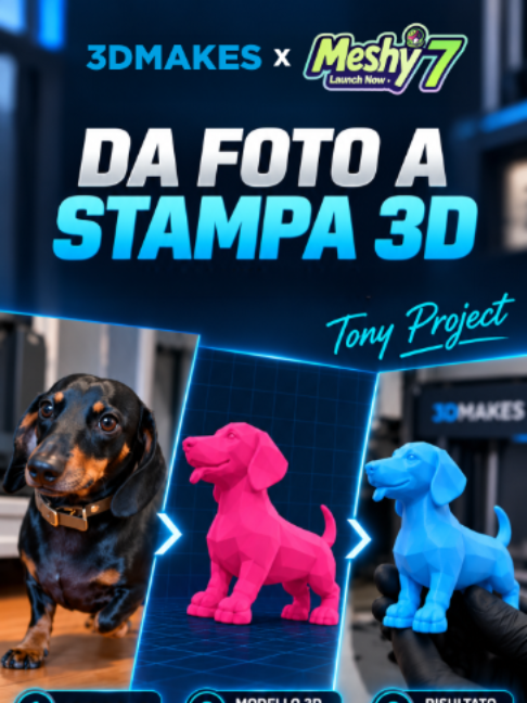 Da una foto a un modello 3D pronto per essere stampato. 🚀 Per questo progetto siamo partiti da una foto di Tony e abbiamo utilizzato @meshy.ai per trasformarla in un modello tridimensionale. Poi siamo passati alla parte tecnica: preparazione del file, suddivisione delle parti, stampa 3D e assemblaggio finale. Perché generare un modello è solo il primo passo. Il vero obiettivo è trasformare un’idea digitale in qualcosa di reale. 👉 Sconto del 50% per i nuovi utenti! Inizia a usare Meshy qui: https://www.meshy.ai/?utm_source=instagram&utm_medium=influencer&utm_campaign=meshy-september-26-campaign&utm_content=E6BB6DA2-0001 ✨ 3DMAKES × Meshy #MeshyAI #Meshy7 #SculptingLevelAI #ImageTo3DModel #AI3D #3DPrinting