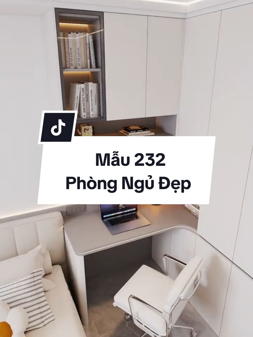 Mẫu 232 : ​🛏️ Mẫu Phòng Ngủ Tone Trắng Kem Ghi Xám Hiện Đại & Tối Ưu ✨    #phòngngủđẹp #decorphòngngủ #bànlàmviệcđẹp #nộithấtphòngngủ #thicôngnộithất