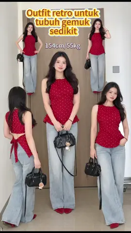 satu atasan buat banyak gaya 😚❤️ #lassiealphajeans #rekomendasioutfit #fashion #polkadot #2026 